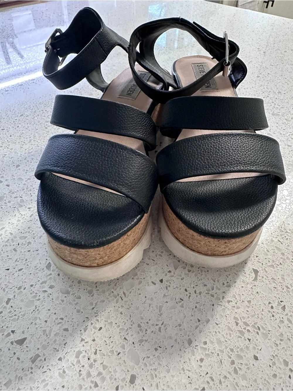 Steve Madden black wedge heels size 6